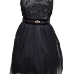 Φόρεμα στράπλες  με δαντέλα  μαύρο ON LINE 10.EW14.163520