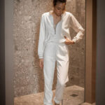 Φόρμα φούτερ με φερμουάρ λευκό open CV204