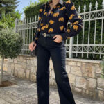 Μπλούζα Open Fashion με βάτες και σχέδια L235B