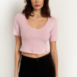 Ριμπ μπλούζα με στρογγυλή λαιμόκοψη Toi&moi 80-5502-122R