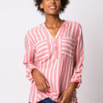 Πουκάμισο ριγέ ροζ σε ριχτή γραμμή Heavy Tools S22-385