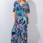 ΦΟΡΕΜΑ ΜΑΞΙ ΕΜΠΡΙΜΕ ΜΠΛΕ Queen fashion 220357