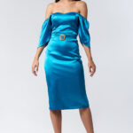 ΦΟΡΕΜΑ ΜΙΝΤΙ ΜΕ ΜΑΝΙΚΙ ΚΑΙ ΕΞΩ ΩΜΟΥΣ ΜΠΛΕ QUEEN 220502