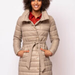 Μπουφάν μακρύ καπιτονέ μπεζ heavy tools W22-177B