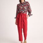 Παντελόνι μονόχρωμο με ζώνη Cherry attrattivo 9916264