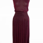 Φούστα μίντι μπορντώ lurex LYNNE 042-513016