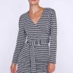 Φόρεμα μίνι pied de poule ALE 8917471