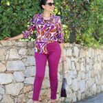 Παντελόνι ψηλόμεσο ελαστικό ματζεντα Open fashion GM120