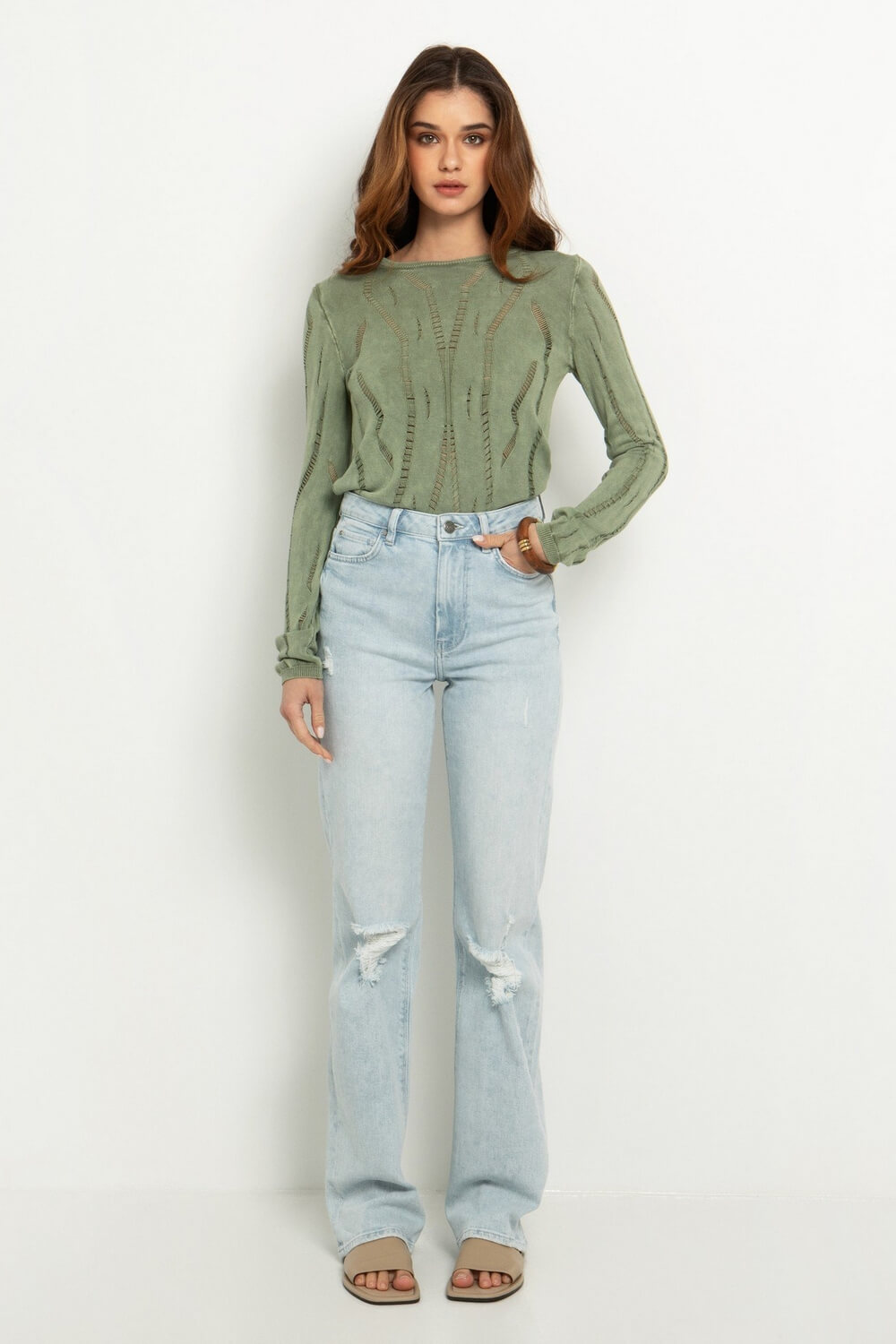 Ψηλόμεσο jean με φθορές Toi&moi 20-5038-124 - Image 2