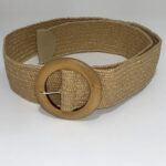 Ζώνη με αγκράφα κύκλος μπεζ SG102