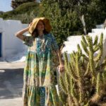 Φόρεμα με λαχούρια boho lime Open DM667