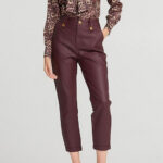 Chino παντελόνι με δερμάτινη όψη lynne  052-512005-311