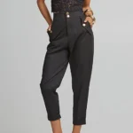 Ψηλόμεσο παντελόνι από ποπλίνα lynne 053-012004-80