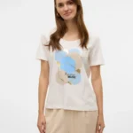 Γυναικείο T-shirt Λευκό Vero Moda 10323762