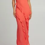 Μάξι φόρεμα με βολάν lynne 053-511026