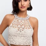 Cropped top κροσέ με δέσιμο Toi&moi 30-5546-125_1130