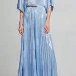 Μάξι πλισέ φόρεμα με μανίκια lynne 053-511010-60