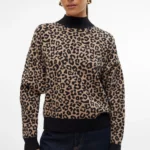 Μπλούζα πλεκτή ζιβάγκο animal print VERO MODA 10314460