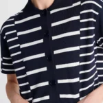 Zακέτα πλεκτή crop ριγέ - Μπλε ALE 8P23416