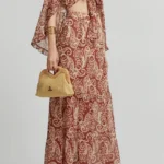 Εμπριμέ μάξι ψηλόμεση φούστα lynne 0155-0513013-70