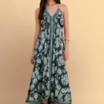 Φόρεμα μάξι εξώπλατο εμπριμέ - Πράσινο attrattivo 9923317