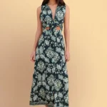 Φόρεμα μάξι cut-out εμπριμέ - Πράσινο attrattivo 9923318