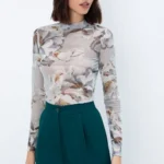 Floral τοπ από τούλι Toi&moi 80-6870-226